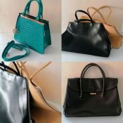 An assortment of handbags to include: David Jones, Furla x2, Longchamps and DKNY