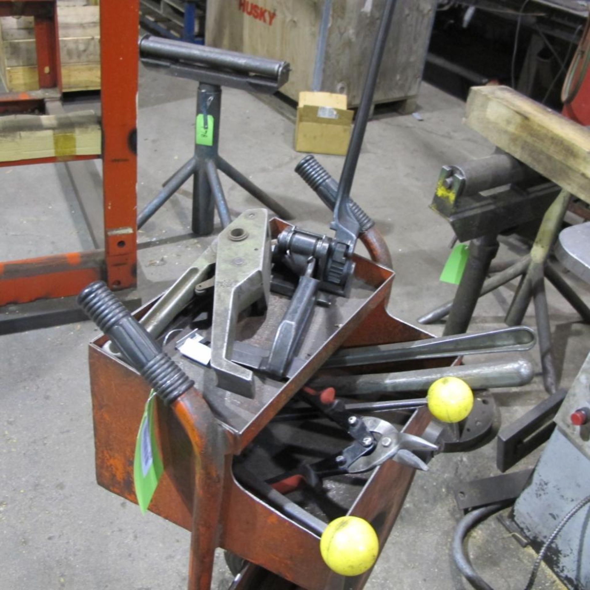 METAL STRAPPING CART W/TOOLS - Image 2 of 2