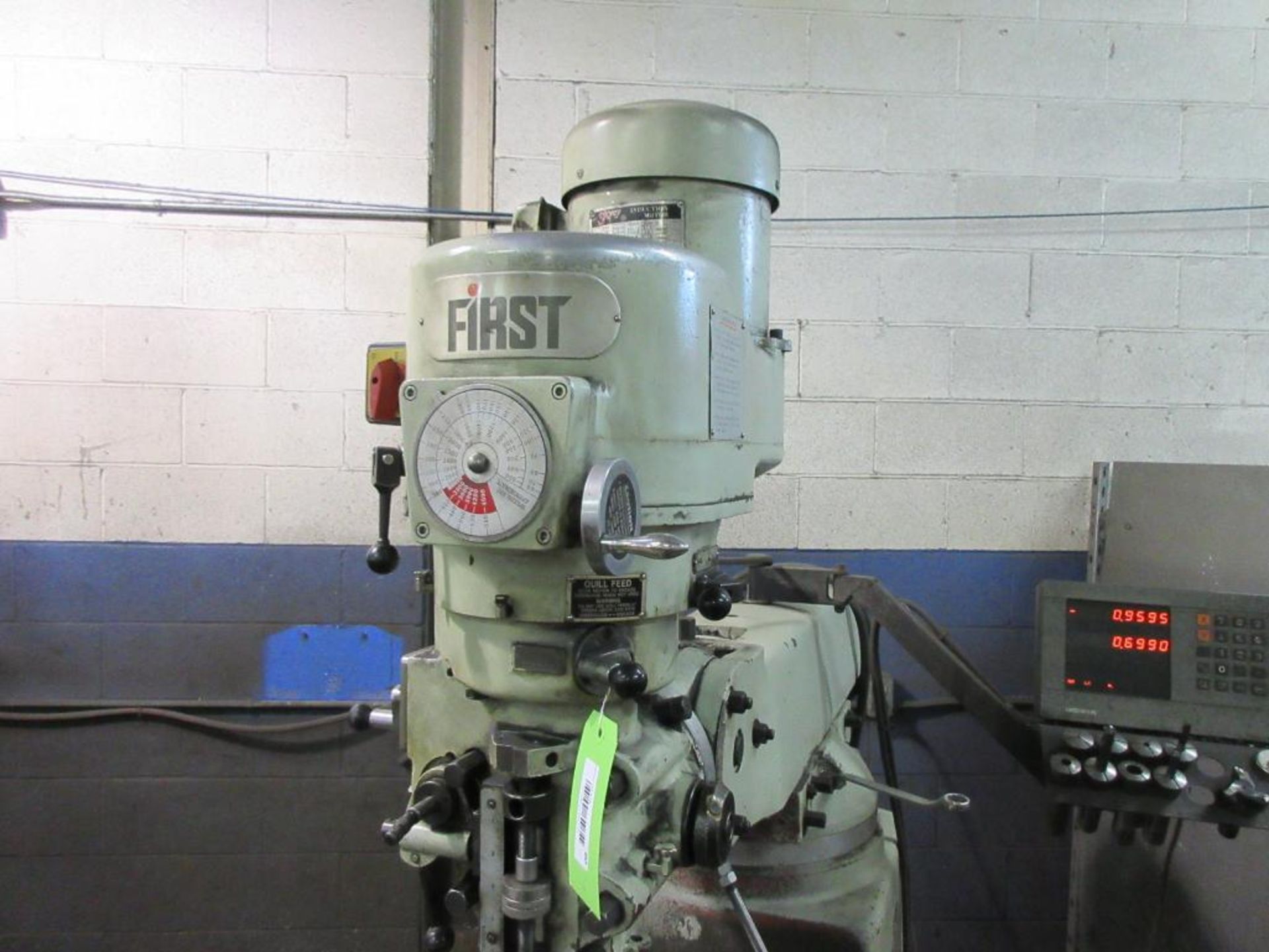 FIRST MILL MODEL LC185VS, 51”X10” TABLE, 60-4500 RPM, HEIDENHAIN 2 AXIS DRO, 3 HP, SN 71103315 (VISE - Image 5 of 6