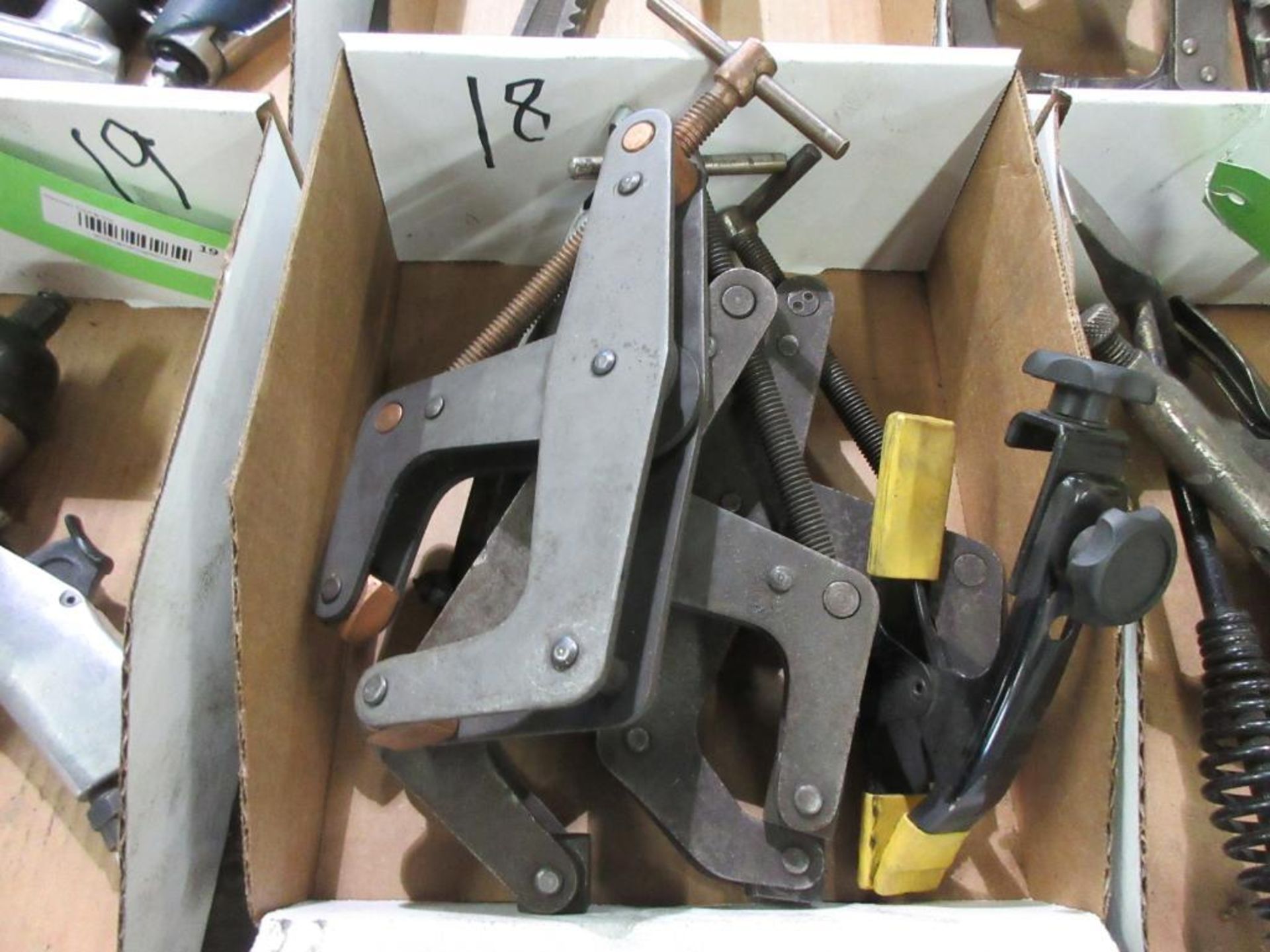 4 BOXES WELD CLAMPS, CLAMPS & TOOLS - Image 4 of 5