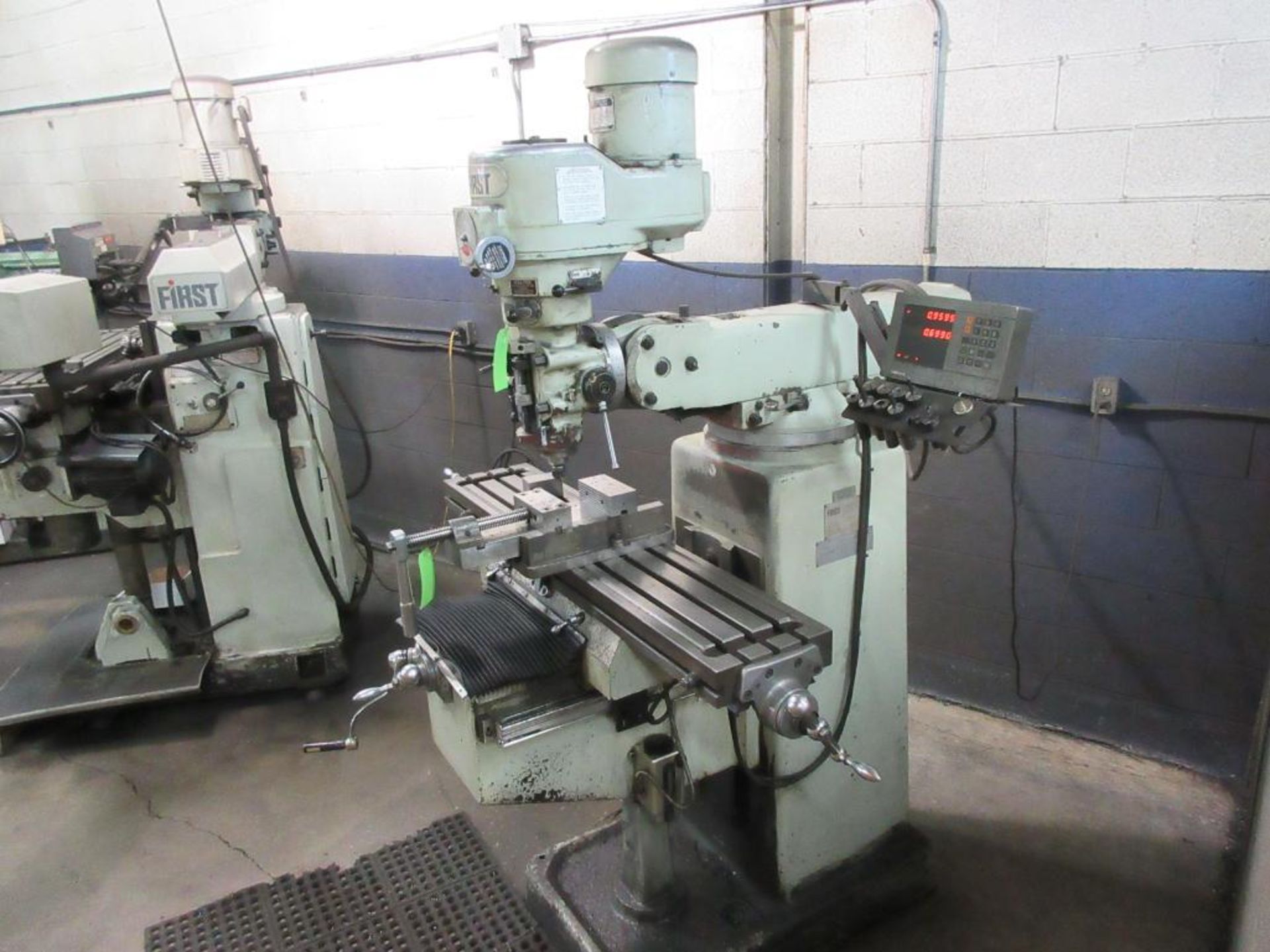 FIRST MILL MODEL LC185VS, 51”X10” TABLE, 60-4500 RPM, HEIDENHAIN 2 AXIS DRO, 3 HP, SN 71103315 (VISE