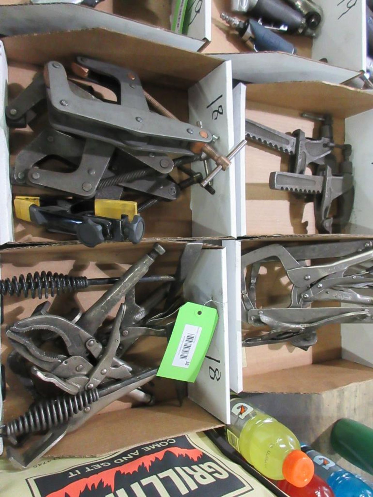 4 BOXES WELD CLAMPS, CLAMPS & TOOLS