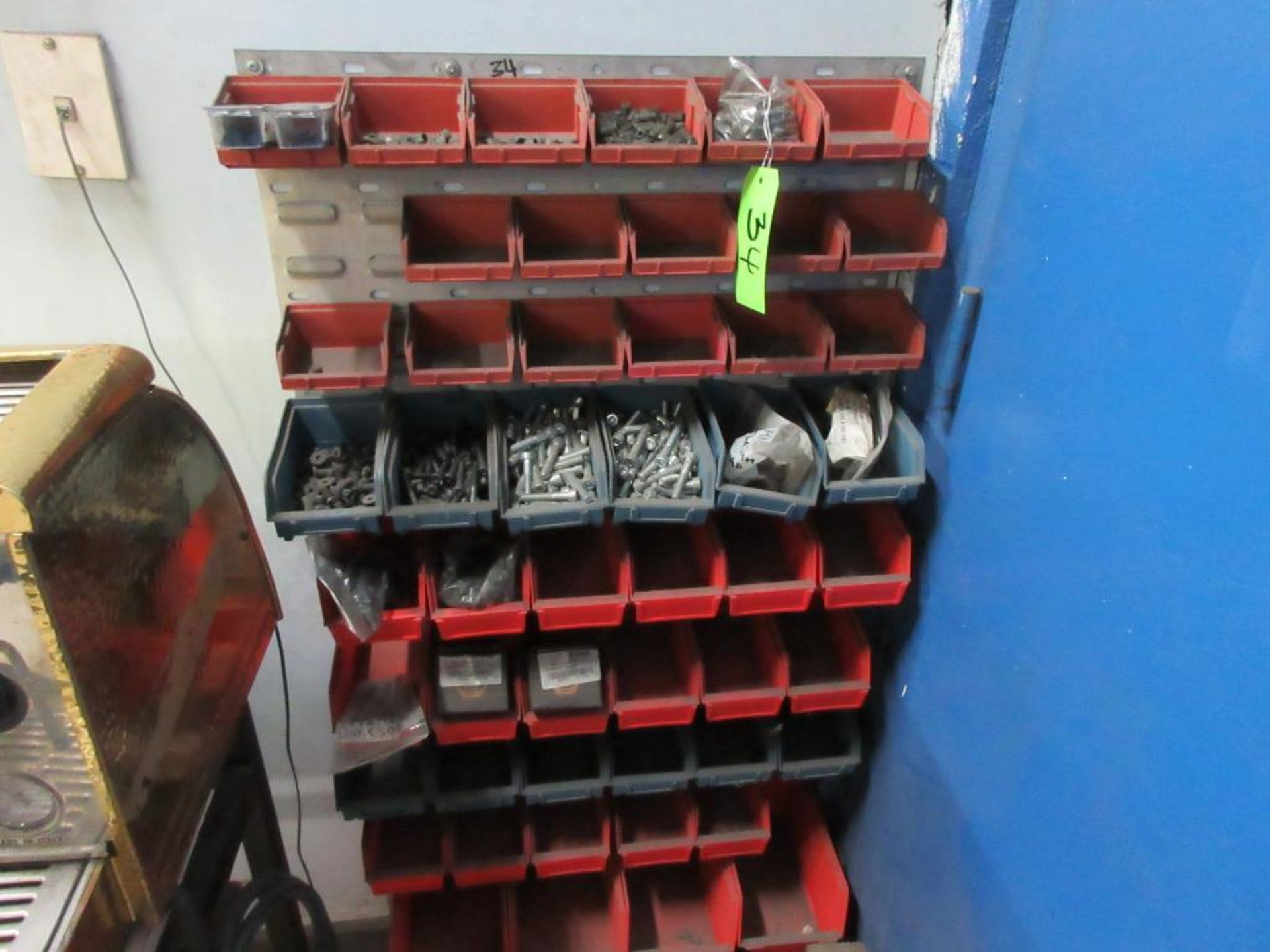 4 SHELVES ASSORTED HARDWARE, BOLTS, SCREWS ETC. - Image 10 of 10