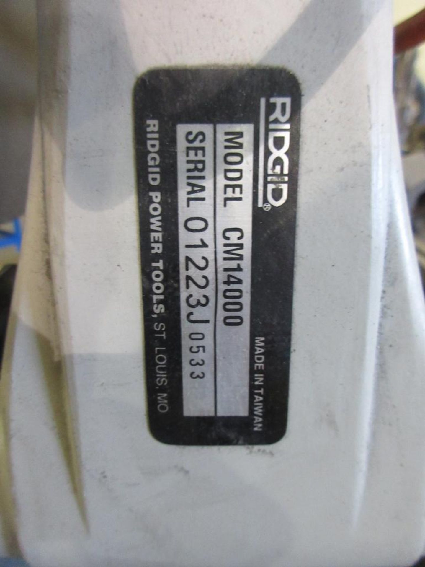 RIDGID 14" DIA ABRASIVE CHOP SAW, MODEL CM14000 , 2 SPARE DISCS - Image 3 of 4
