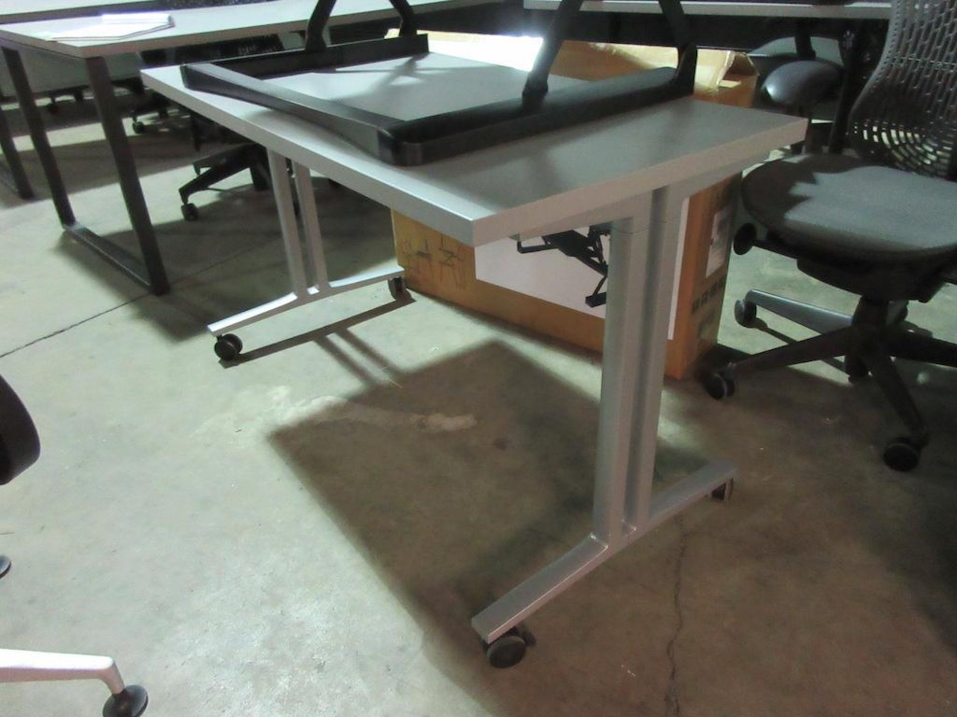 HERMAN MILLER 48" X 23" ROLLING DESK (CHAIR & RISING STAND SOLD SEPARATELY) - Image 2 of 2