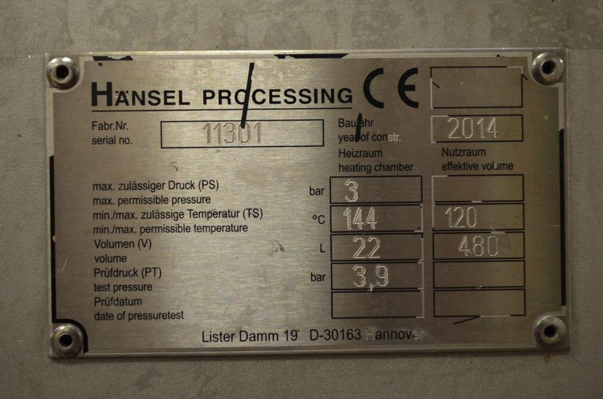 2014 Hansel processing cooker, suitable for all sugars, glucose slurries, pre cook or final cook, bu - Image 4 of 5