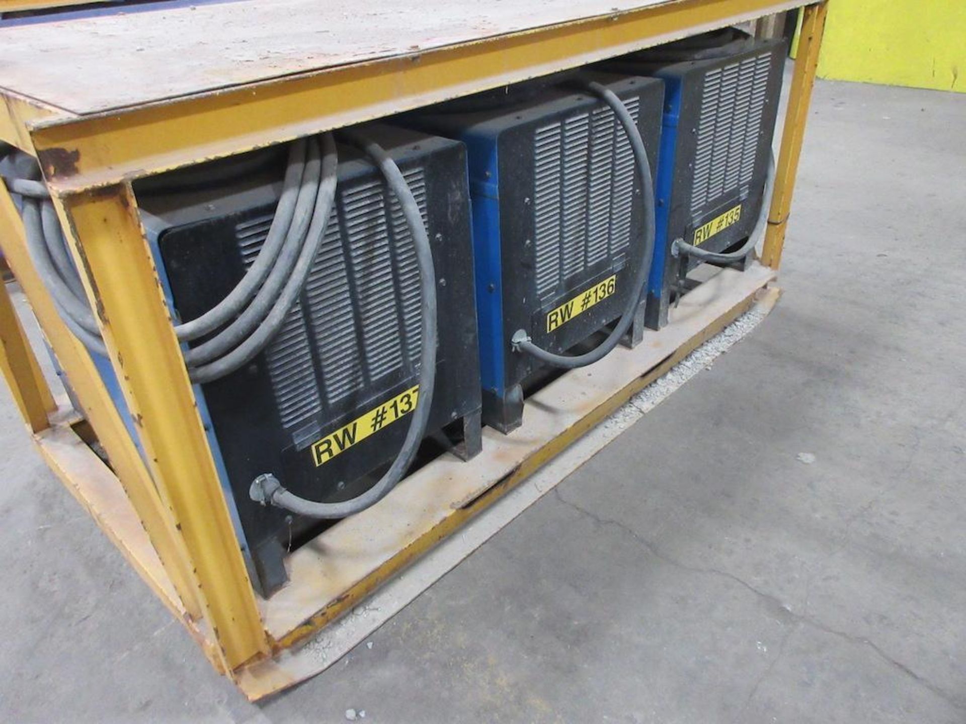 (3) SET OF MILLER SRH-444 CC DC WELDING POWER SOURCES, ALL 3 BOLTED TO STEEL SKID FRAME MEASURING: 8 - Image 4 of 4