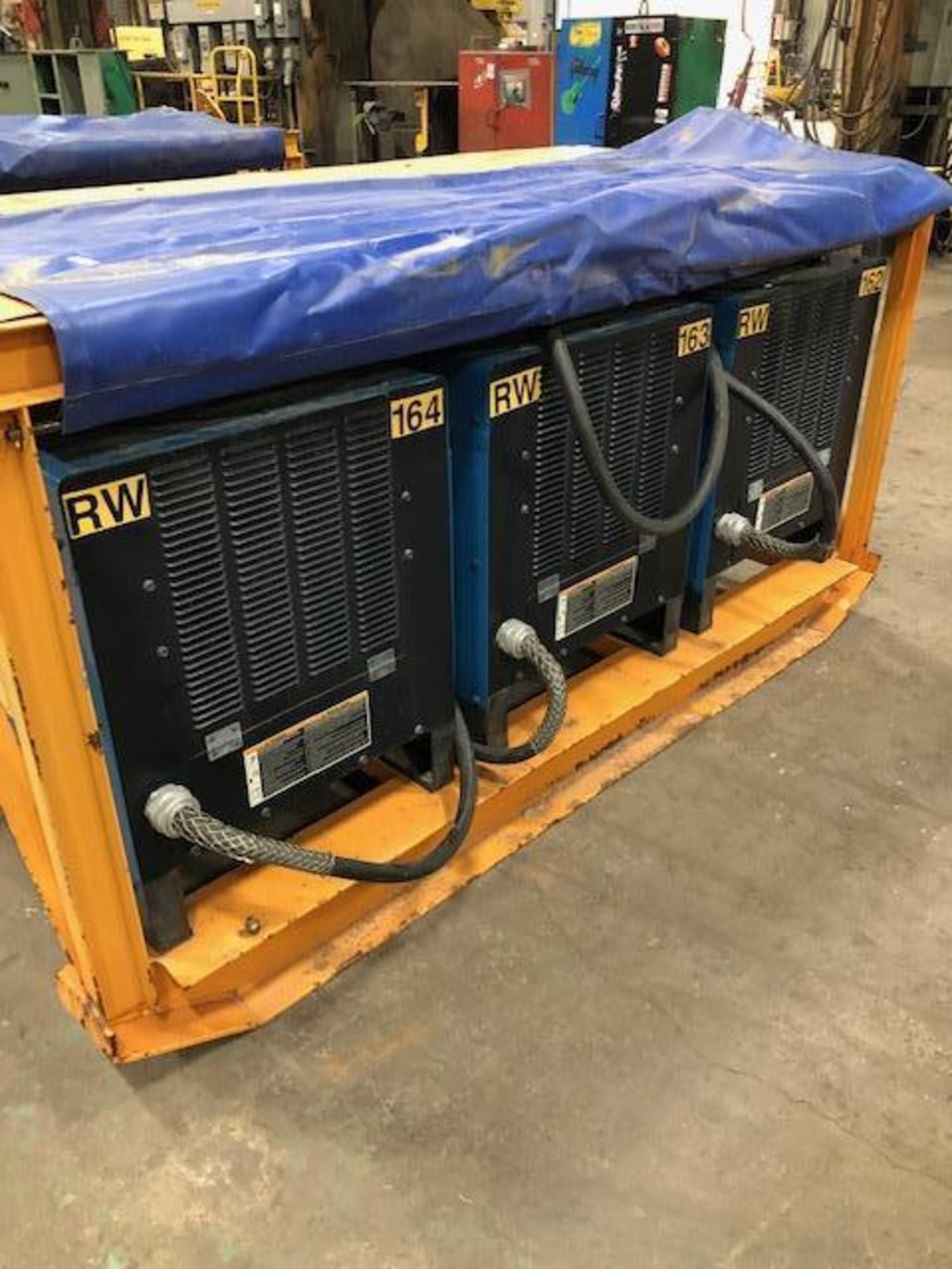 (3) SET OF MILLER SRH-444 CC DC WELDING POWER SOURCES, ALL 3 BOLTED TO STEEL SKID FRAME MEASURING: 8 - Image 3 of 3