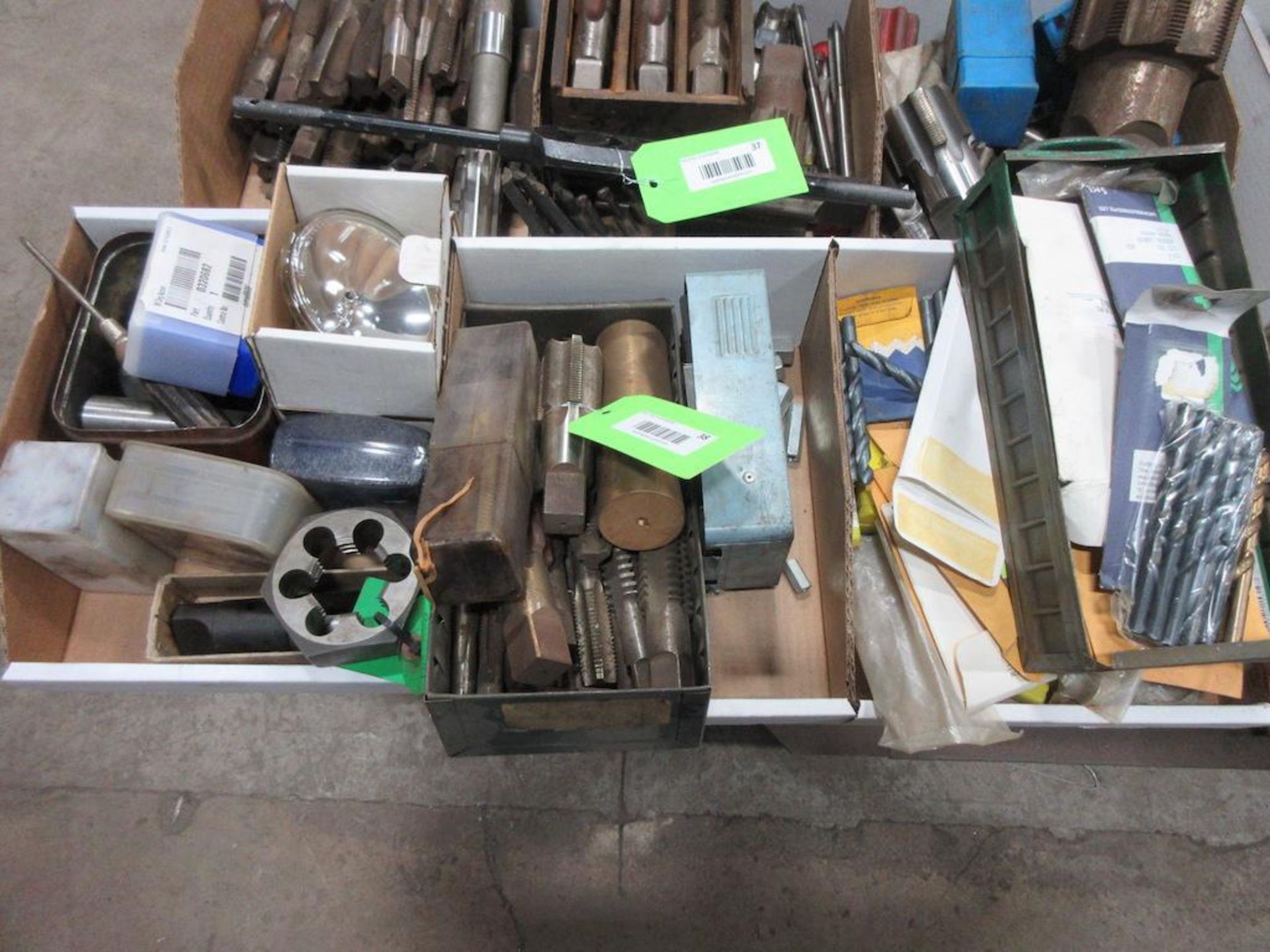 (3) BOXES ASSORTED CUTTERS, DRILLS, LIGHTS, ETC