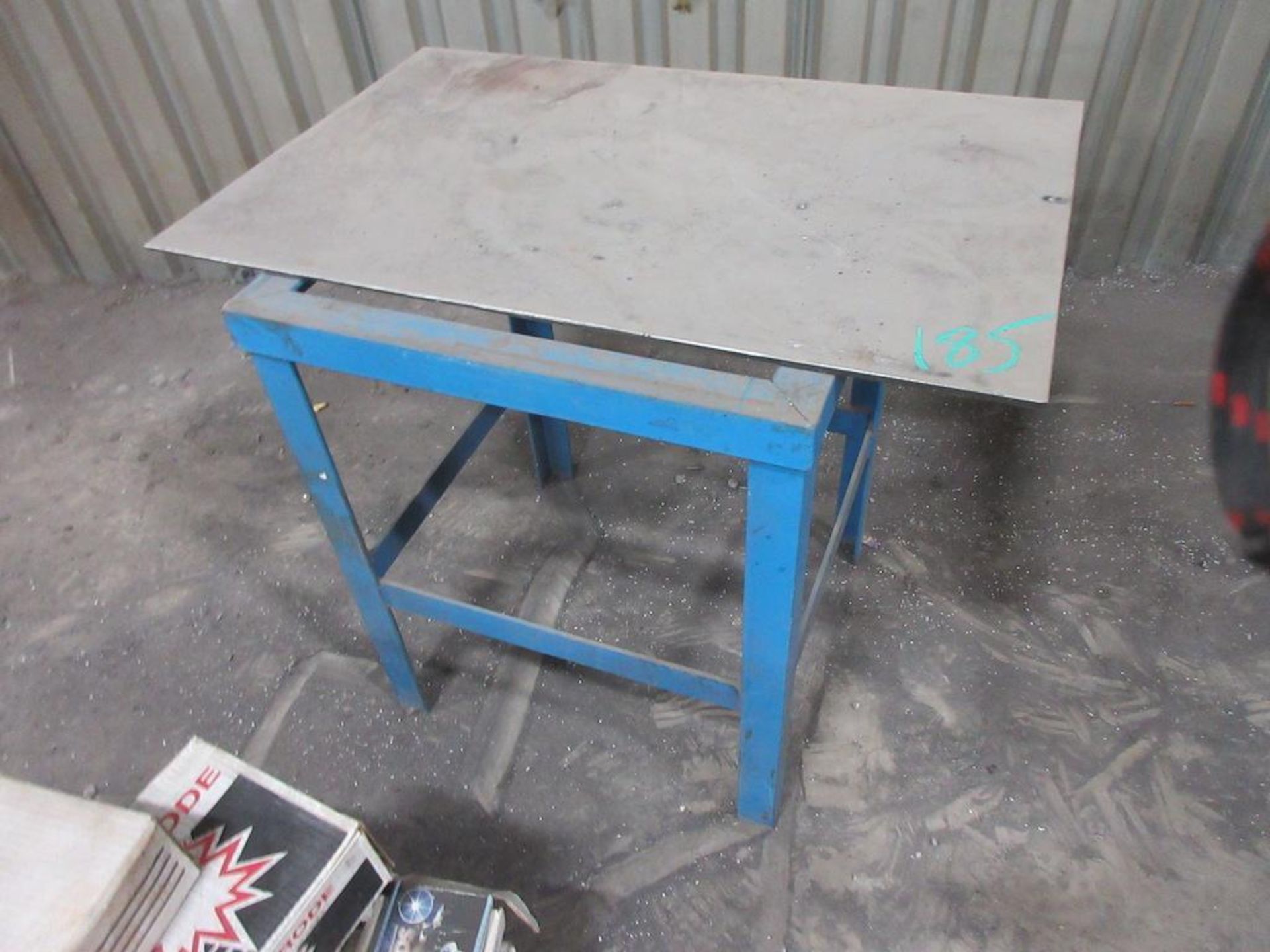 (2) CUSTOM STEEL WELDING TABLES, APPROX.: 41"W X 41"L X 32"H, 3/4" THICK AND 36"X24"X29" - Image 2 of 2