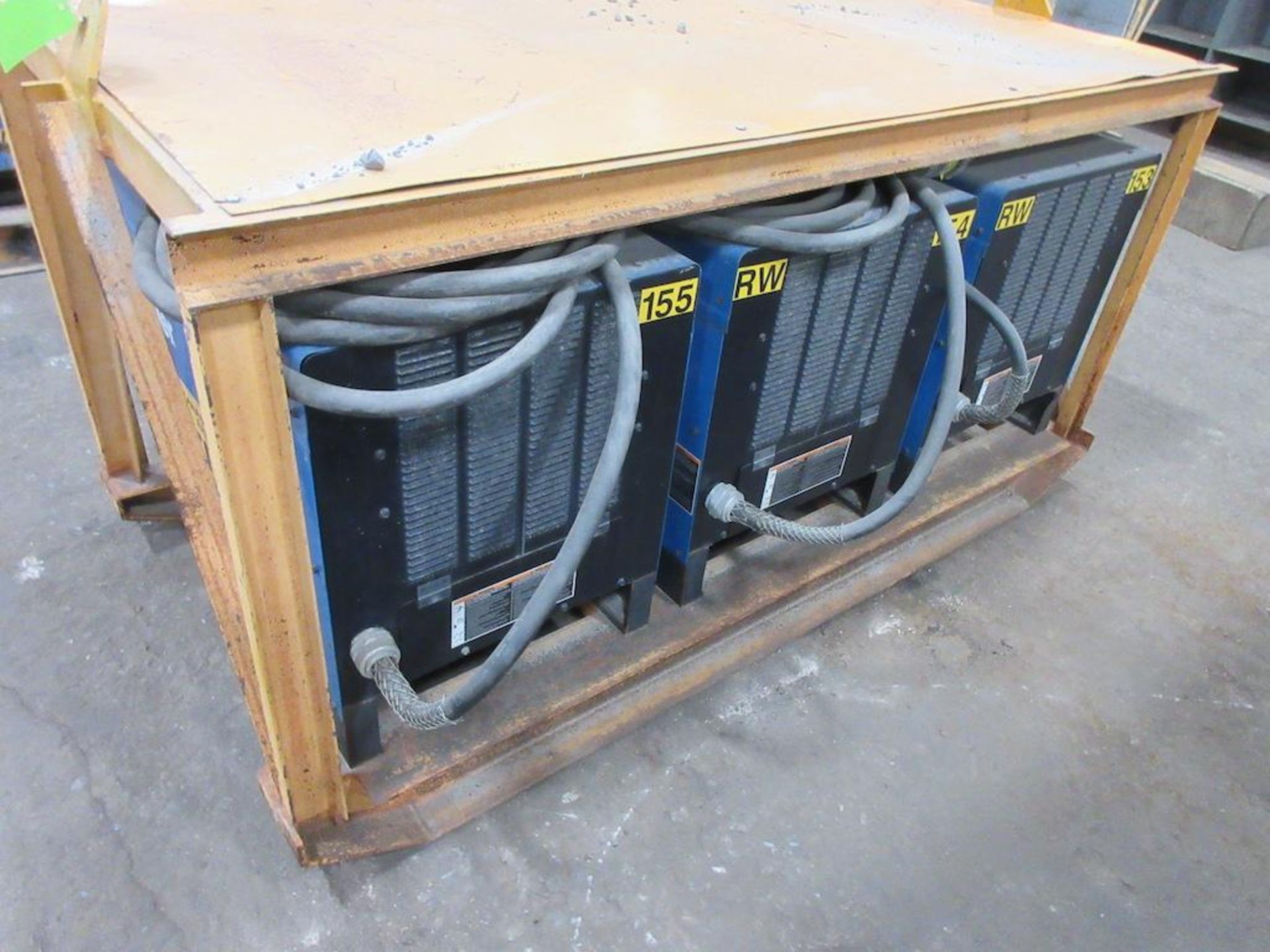 (3) SET OF MILLER SRH-444 CC DC WELDING POWER SOURCES, ALL 3 BOLTED TO STEEL SKID FRAME MEASURING: 8 - Image 4 of 4