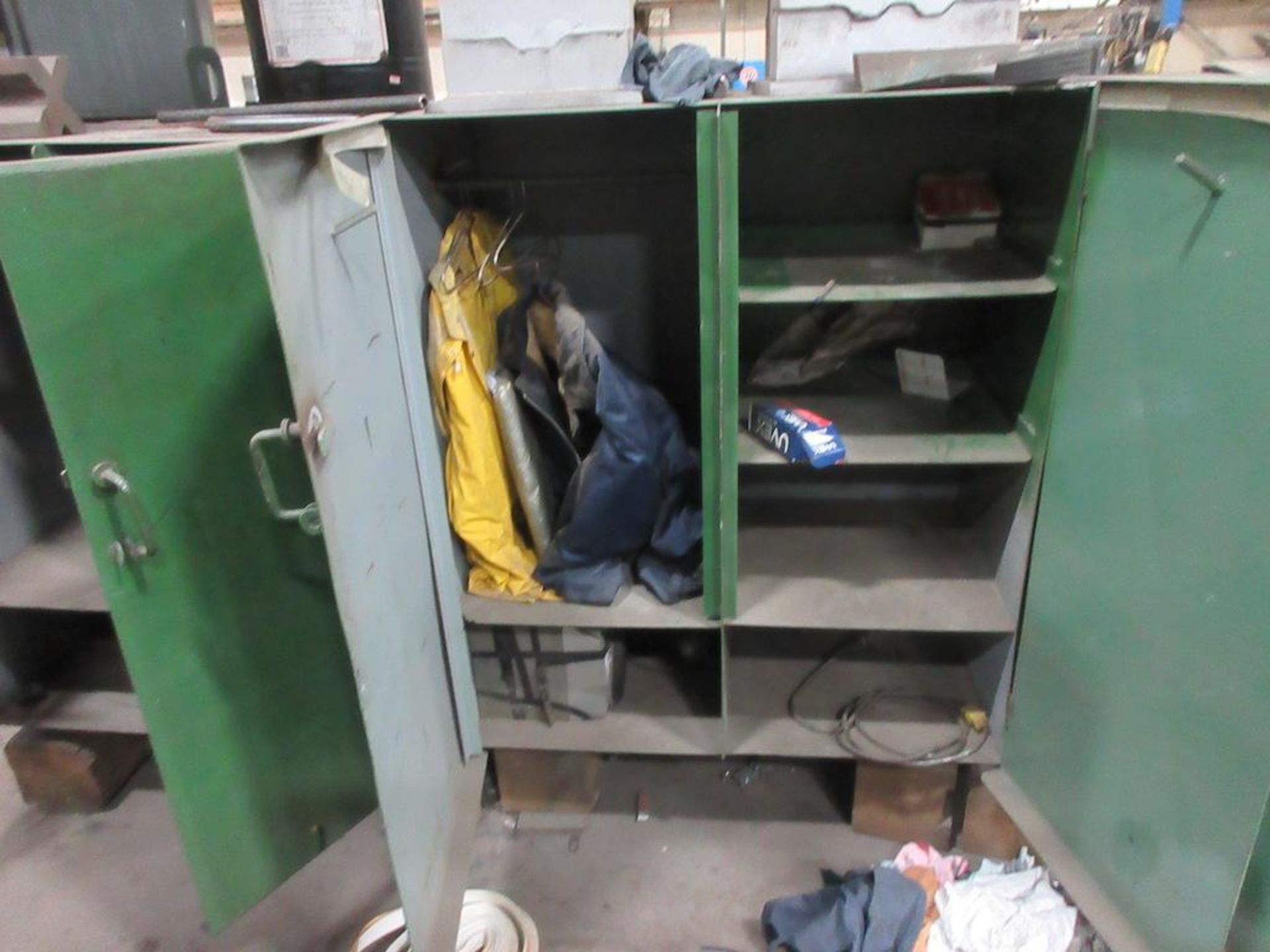 APPROX. (19) ASSORTED STEEL CABINETS WITH DOORS FACING BAY D, (2) OPEN STEEL SHELVES - Image 11 of 12