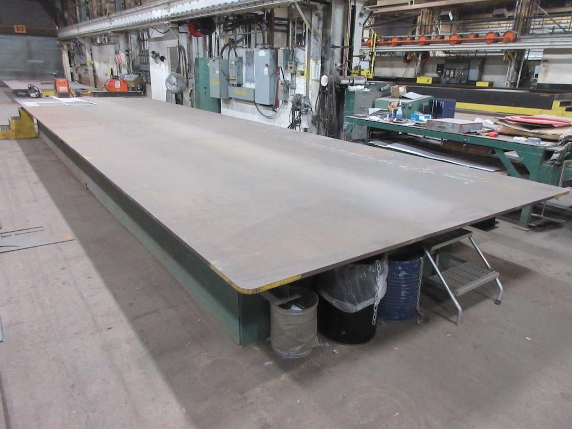 HD STEEL TABLE 114" X 420" X 1", TABLE ONLY, EXCLUDING CONTENTS