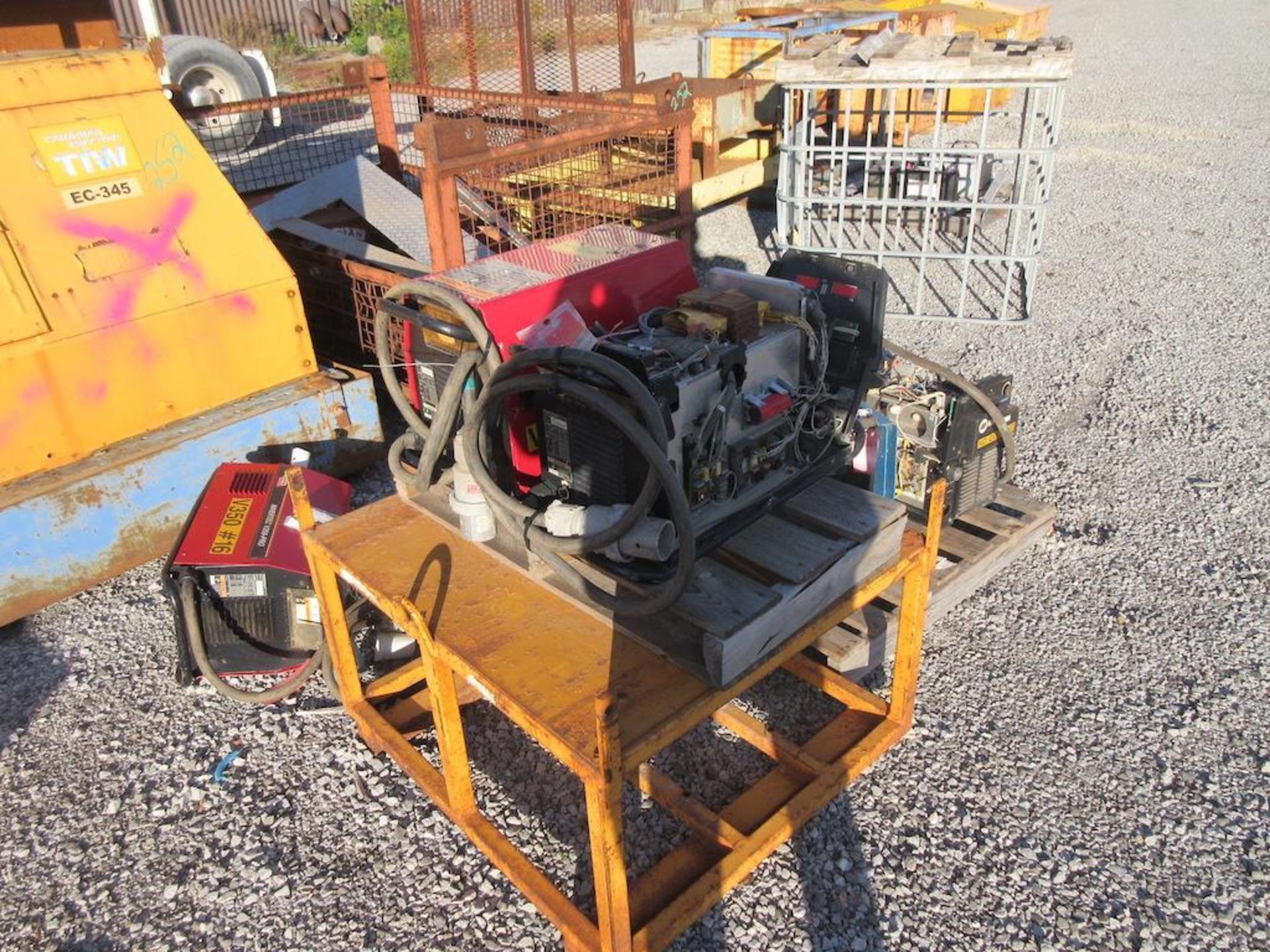 LOT OUTSIDE OF ASSORTED: (6) PORTABLE GENERATORS AND COMPRESSORS, LINCOLN ELECTRIC WELDER PARTS, STE - Image 8 of 11