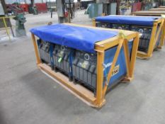 (3) SET OF MILLER SRH-444 CC DC WELDING POWER SOURCES, ALL 3 BOLTED TO STEEL SKID FRAME MEASURING: 8