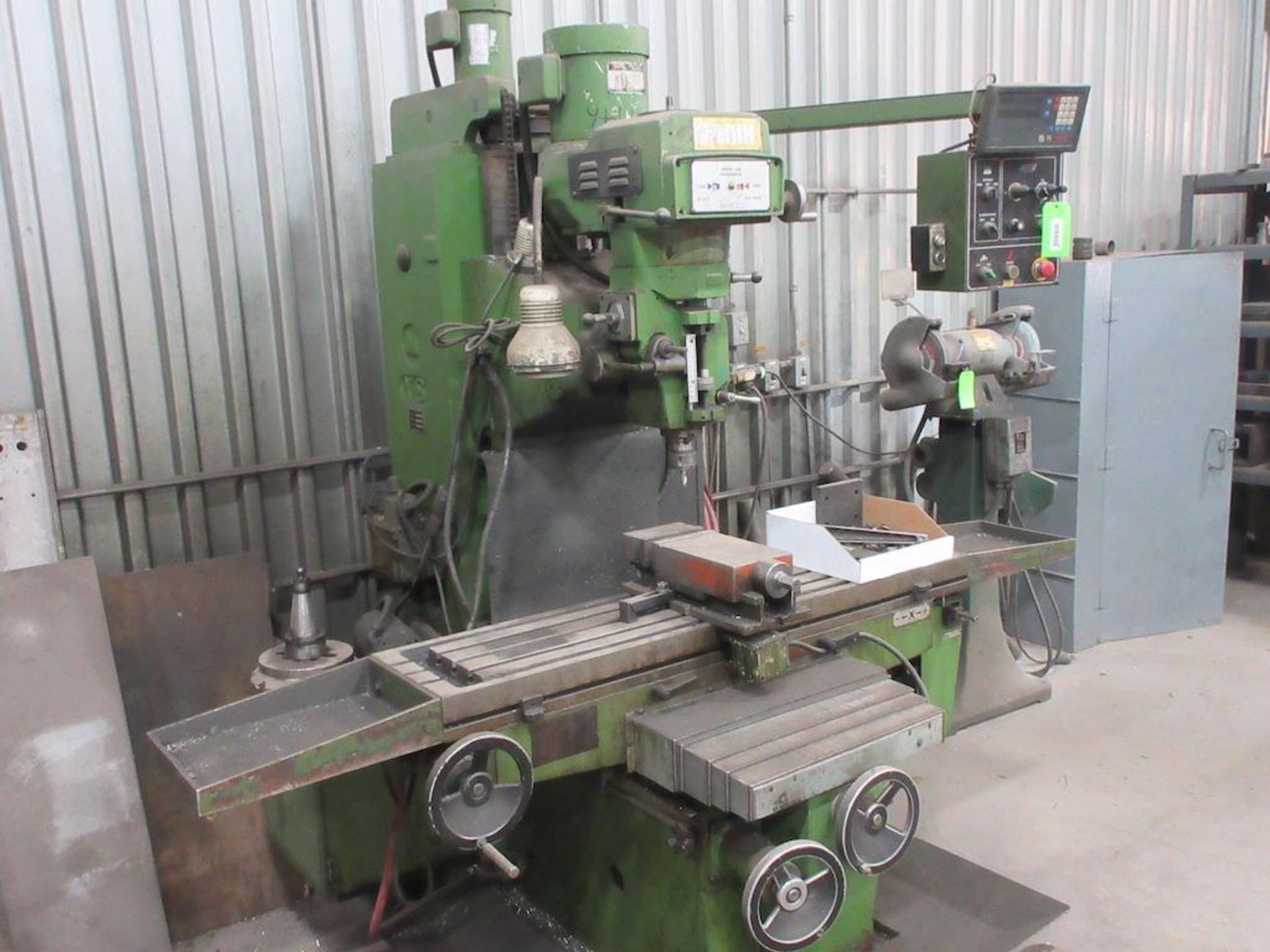 PHOENIX MILL, MODEL FM200, 112" X 55", 5 HP, VARIABLE SPEED, NEWALL 2 AXIS DRO, SN 851124, INCLUDES