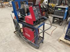 LINCOLN ELECTRIC WELDER MODEL INVERTEC V300 PRO W LN10 WIRE FEED AND CART