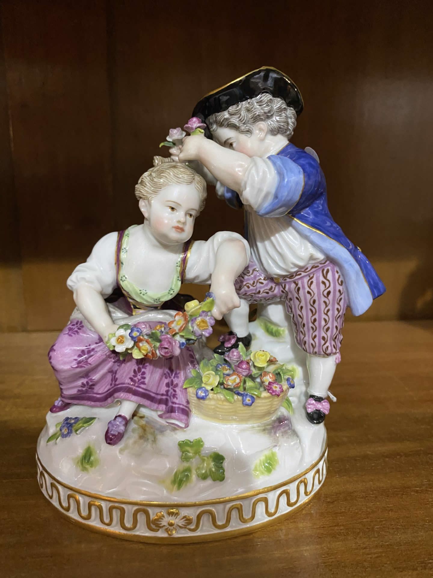 Meissen Porzellan Figur Gärtene Kinderpaar