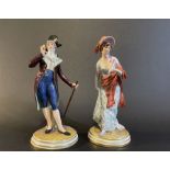 Figur “Galanter Herr mit Spazierstock” “Dame mit Fächer” Meissen um 1900