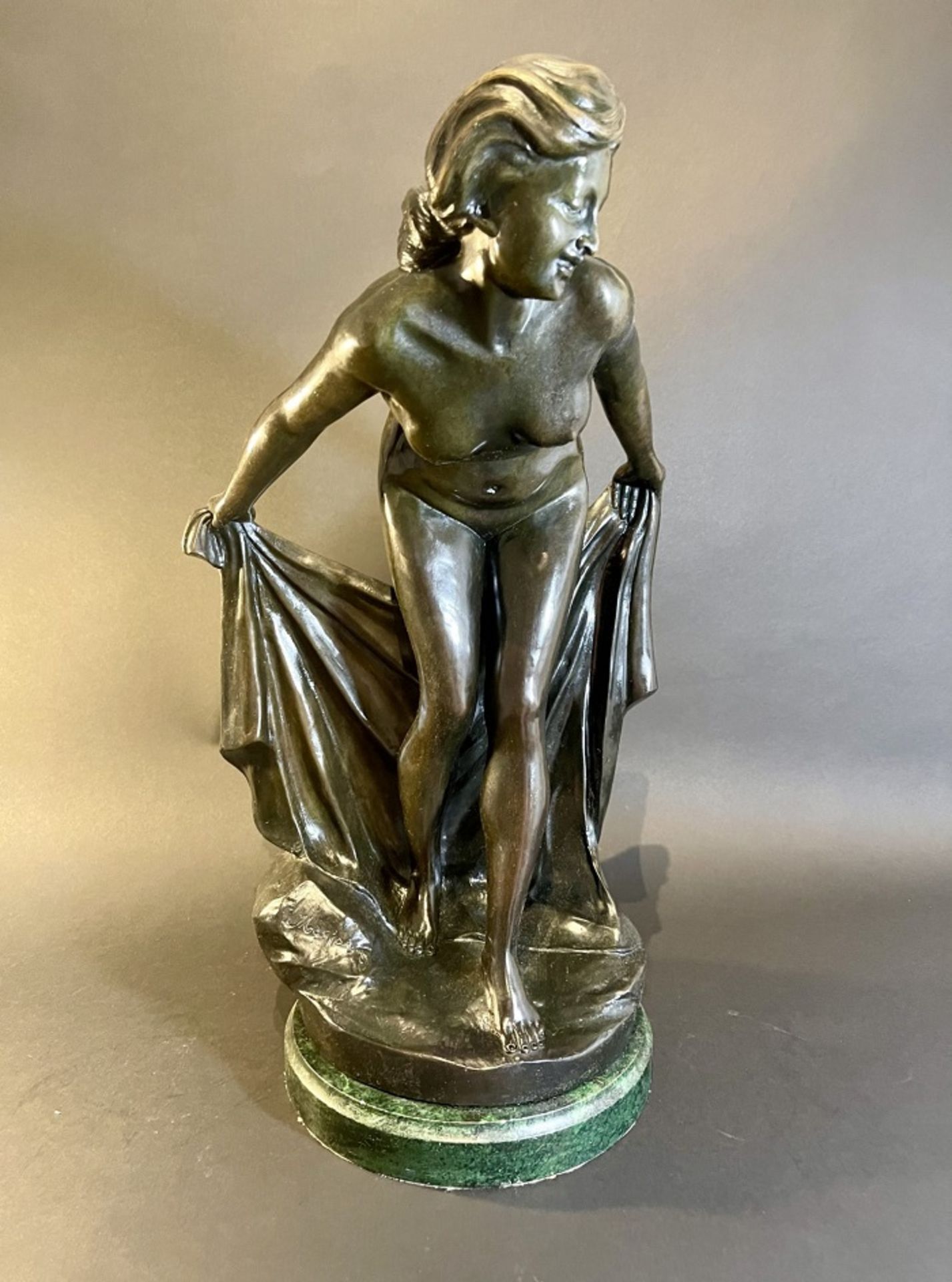 Masier, Bronzefigur 20. Jahrh., ¡°Nach dem Bade¡±