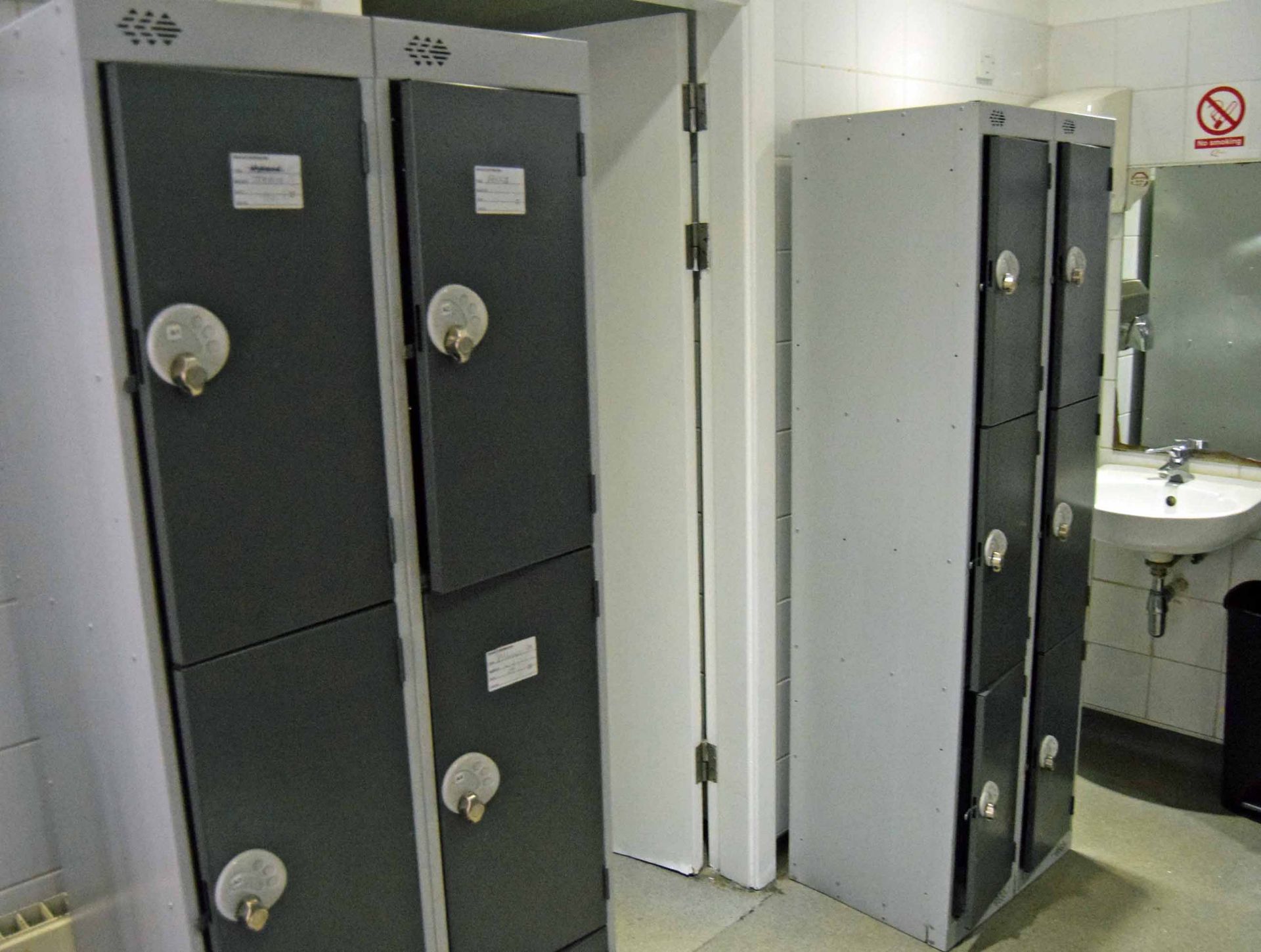 Five Grey Steel 9-Door Personnel Lockers and Three Grey Steel 6-Door Personnel Lockers - Image 2 of 3