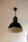 A NORDAL Black Painted Industrial Metal Dome Pendant Light (Risk Assessment and Method Statement