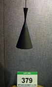 A TOM DIXON Matt Brown Painted Metal Conical Pendant Light with Hammered Copper Inside Finish, 190mm