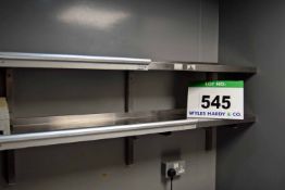 Two 1400mm long Wall mounted Stainless Steel Shelves