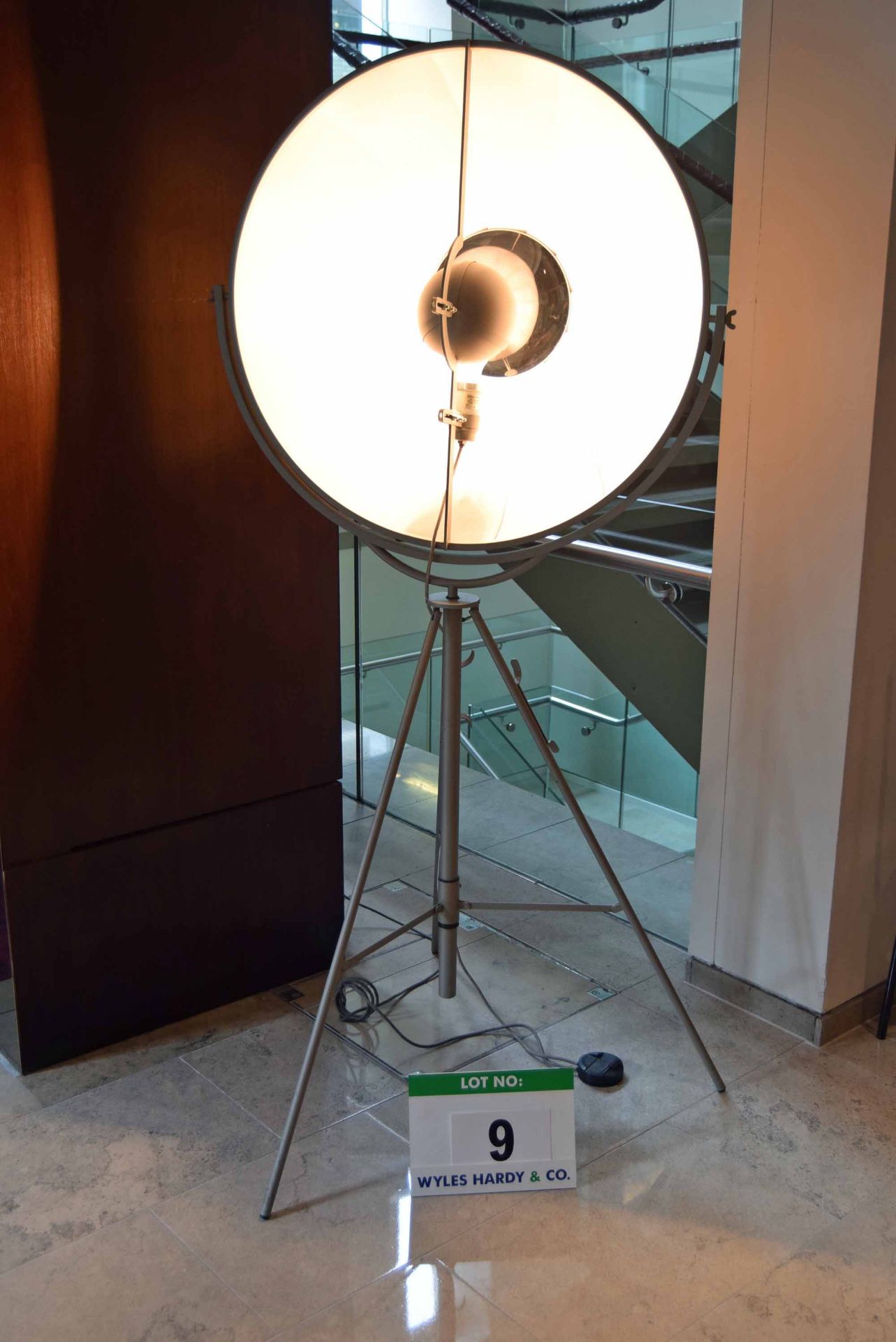 A PALLUCCO FORTUNY Floor Lamp having Height Adjustable Tripod Stand and Tiltable Shade - Image 2 of 2