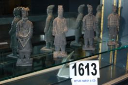 4: Various Miniature Ceramic Oriental Warrior Figurines