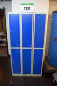 3: Grey and Blue 2-Door Personnel Lockers (3 Keys Missing)