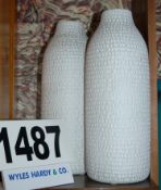 A Pair of White Ceramic Vases