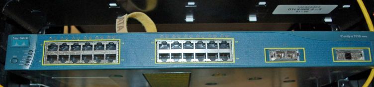 A CISCO Catalyst 3550 24-Port plus 2 Network Switch