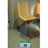A Set of Six Steamed Plywood and Steel Framed Stacking Side Chairs