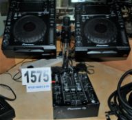A Pair of PIONEER CDJ-900NEXUS Digital DJ Decks with a PIONEER DJM-450 2-Channel DJ Mixer and Twin