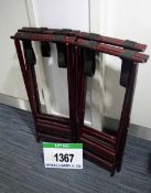 4: Rosewood Stained Folding Timber Tray Stands