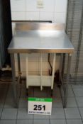 A 700mm x 700mm Stainless Steel Preparation Table with fitted Rear Upstand