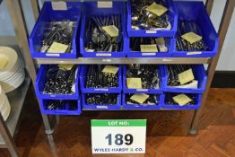 Thirteen Blue Plastic Bins containing a Quantity of Stainless Steel Cutlery including Three