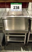 A Stainless Free Standing Sink Unit with fitted Lower Shelf, Rear Upstand and Front mounted Apron,