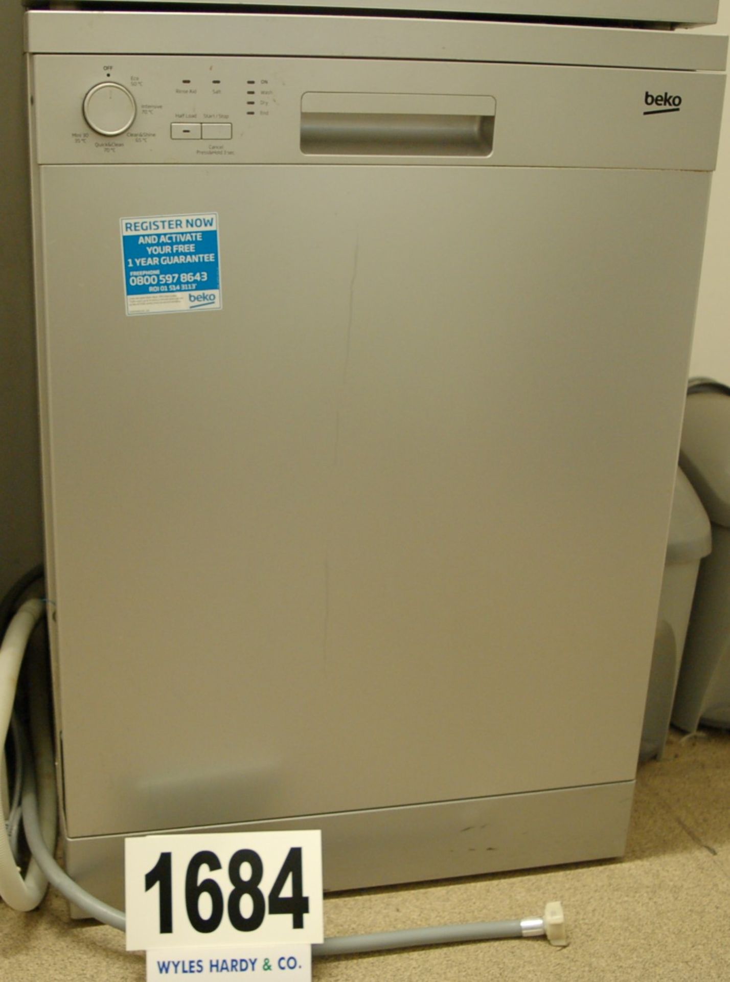 A BEKO Silver Finish Domestic Automatic Dishwasher