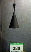 A TOM DIXON Matt Brown Painted Metal Conical Pendant Light with Hammered Copper Inside Finish, 190mm