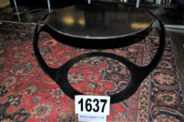 A Black Painted Low Metal Table