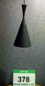 A TOM DIXON Matt Brown Painted Metal Conical Pendant Light with Hammered Copper Inside Finish, 190mm