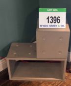 A Grey Laminate Finish Open Cube Form Display Unit 745mm(w) x 750mm(h) in Two Sections