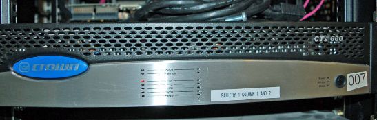 A CROWN CTS600 Rack mounted Digital Video Amplifier