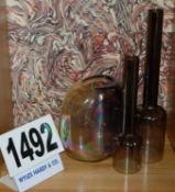 3: Various Metalised Glass Vases