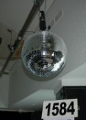 A 300mm Diameter Motorised Rotating Mirror Ball with Accompanying Spot Light