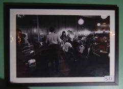 A 675mm x 480mm Framed and Glazed Black and White Photograph depicting an American Cafe Diner in the