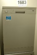 A BEKO Silver Finish Domestic Automatic Dishwasher