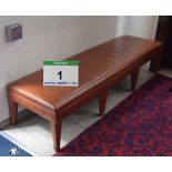 A 2.2M Long Brown Leatherette Upholstered Reception Bench Seat